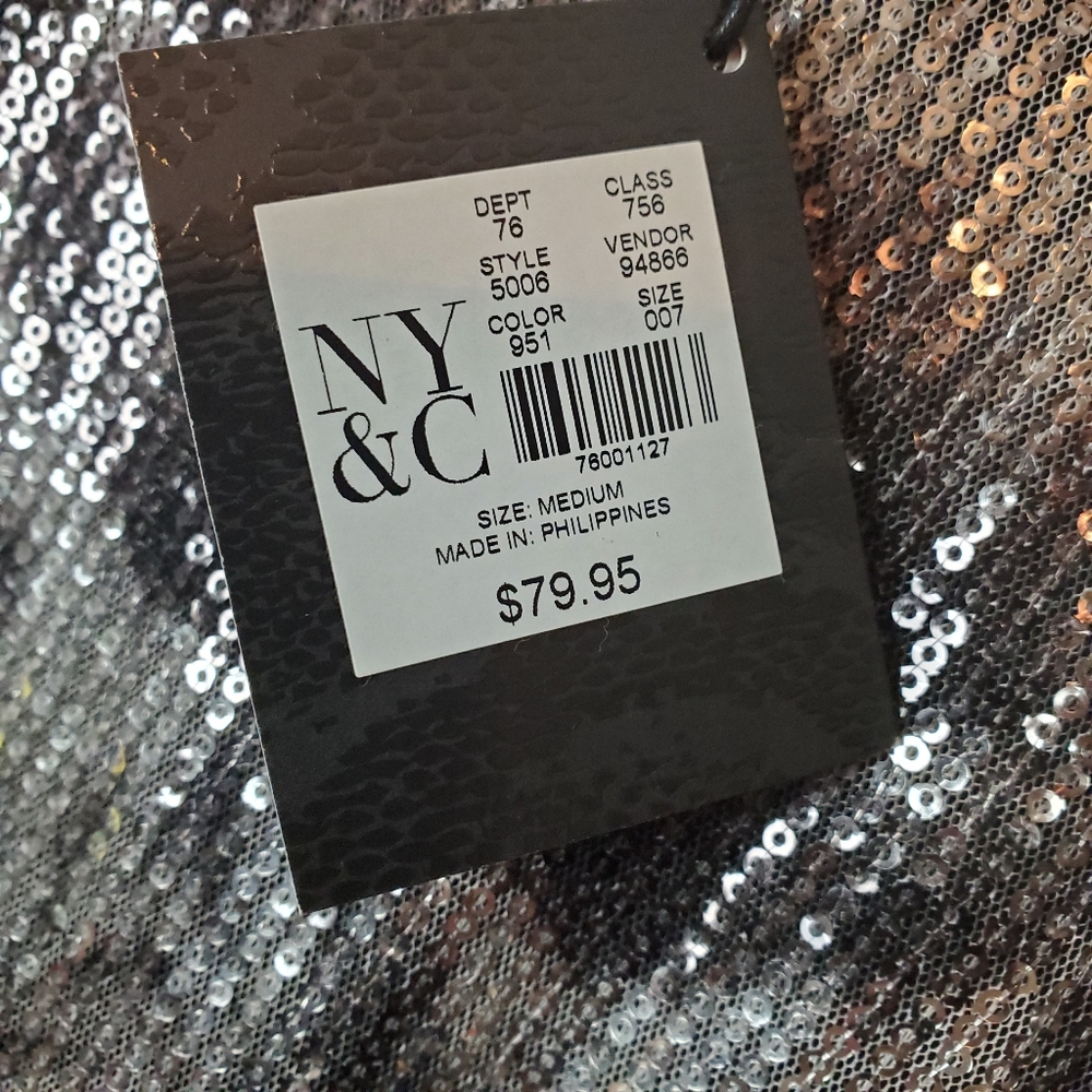 NY&Co eva jeanbart lorenzotti sequin batwing top - Picture 5 of 7